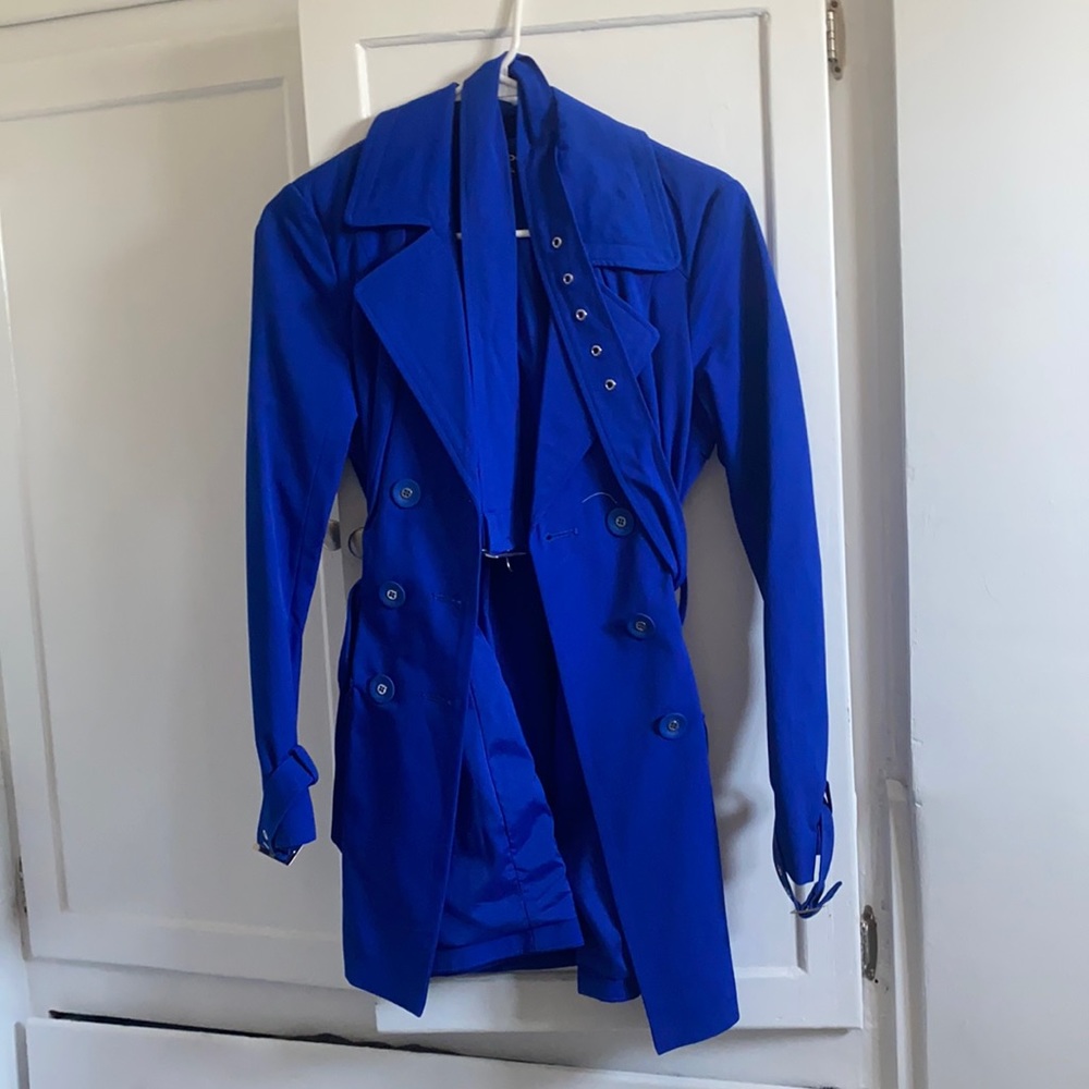 Royal blue Bebe trench coat